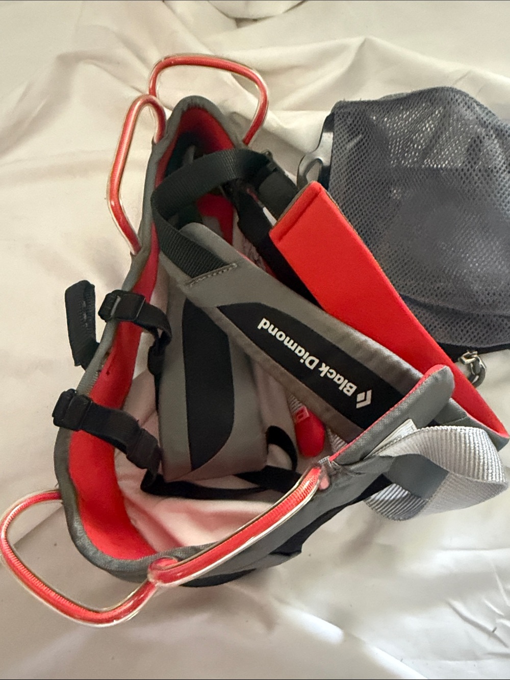 Black Diamond Red and Gray Climbing Harness with Gear Loops